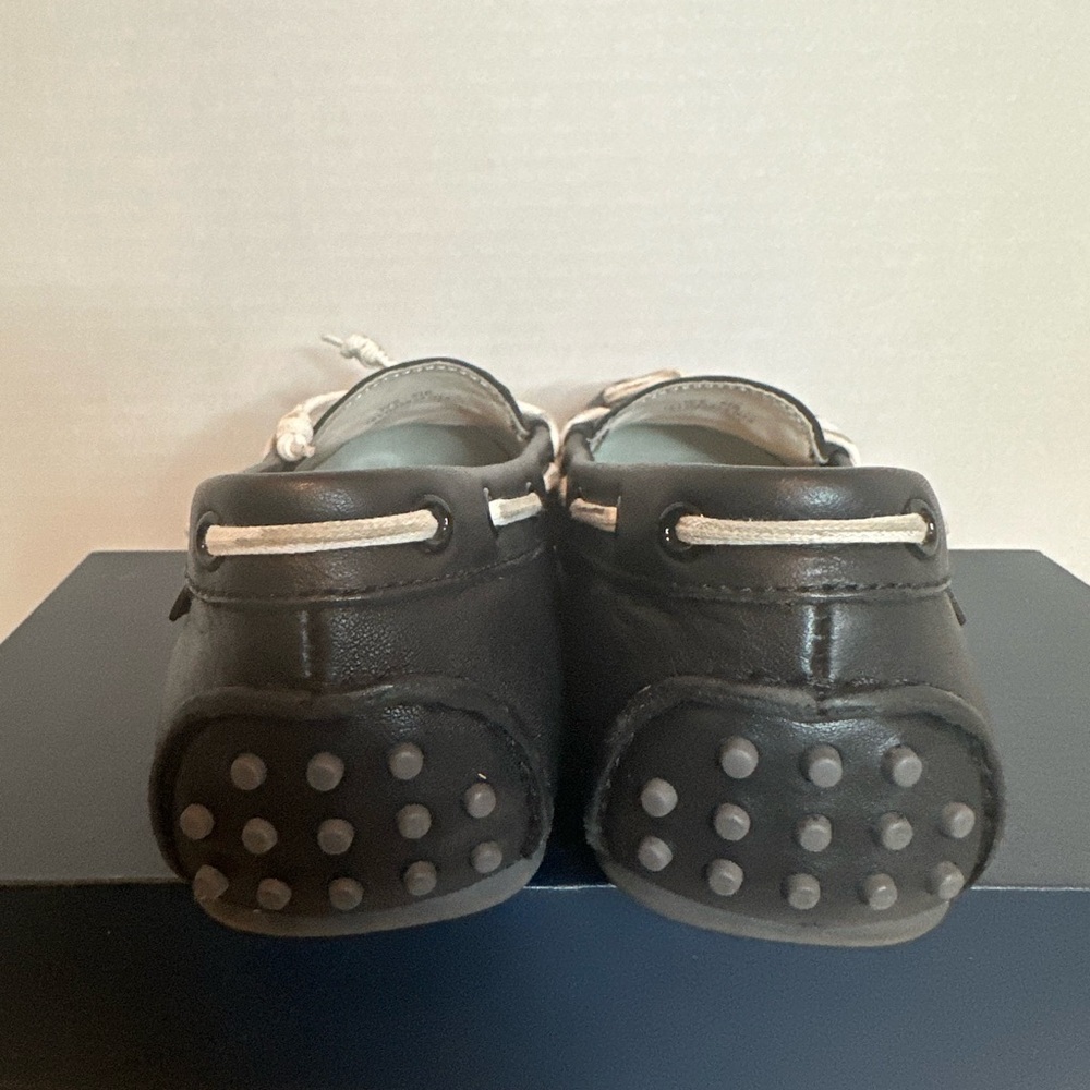 Cole Haan Black Leather Driving Loafers with Ivory Rope Ties size 5.5B, preloved - Picture 3 of 7